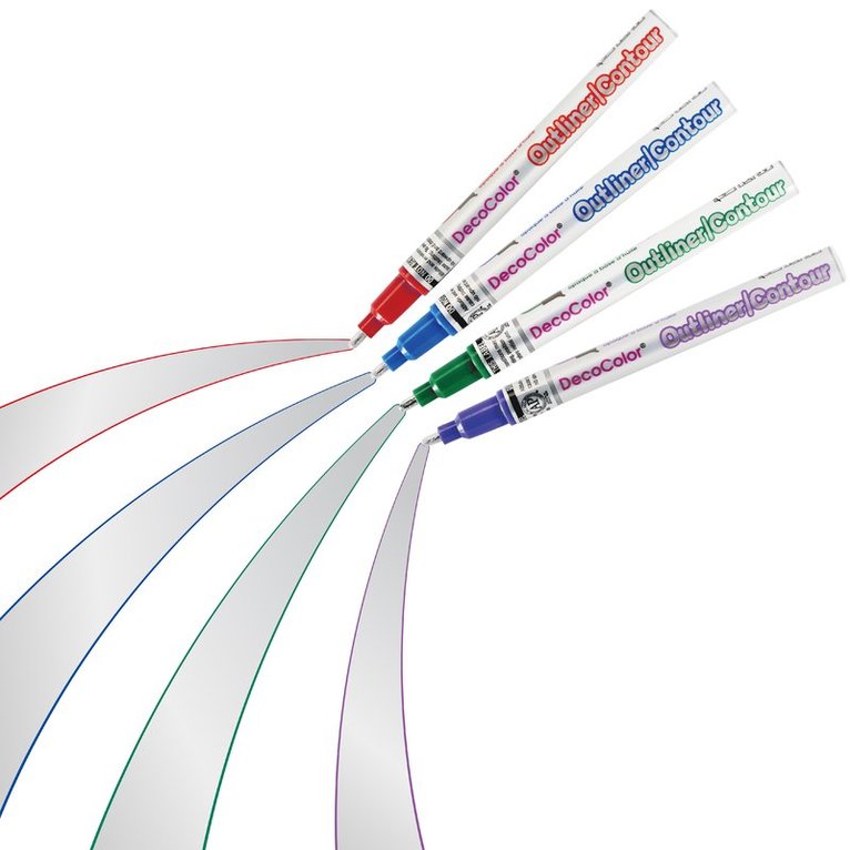 Markerpenna DecoColor Color Outliner röd/silver, Övrigt