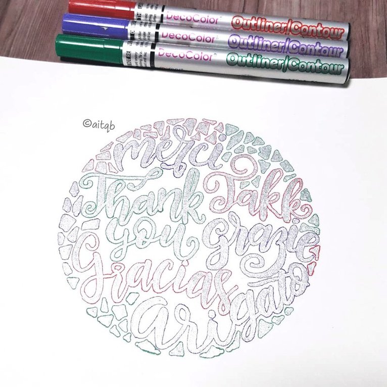 Markerpenna DecoColor Color Outliner röd/silver, Övrigt
