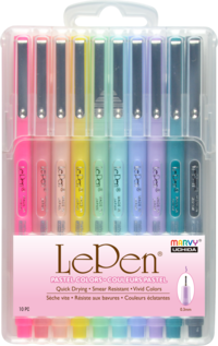 Fiberspetspenna Marvy Le Pen Pastel 10 färger