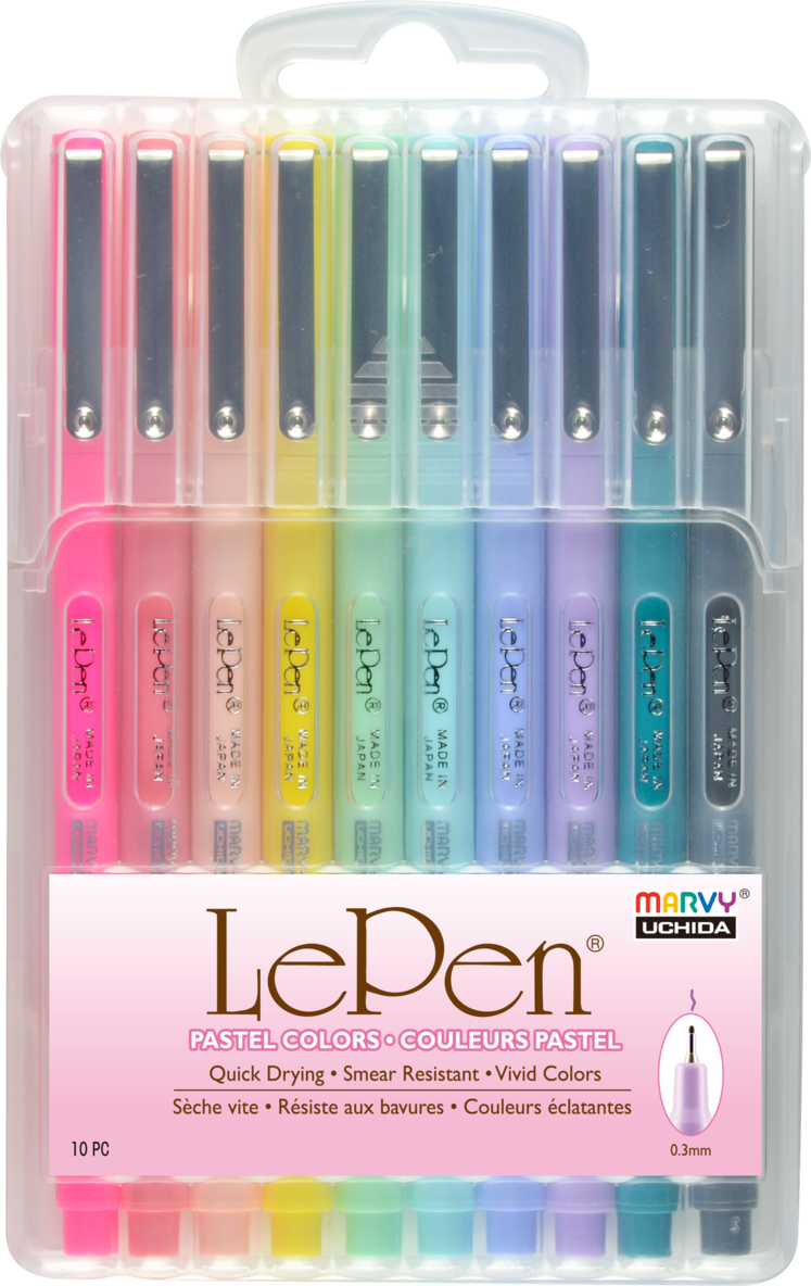 Fiberspetspenna Marvy Le Pen Pastel 10 färger 1