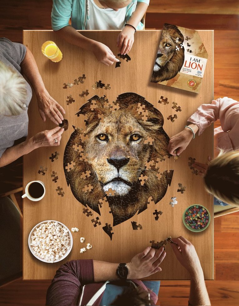 Pussel 300 bitar Head Shaped - I am Lion, Övrigt