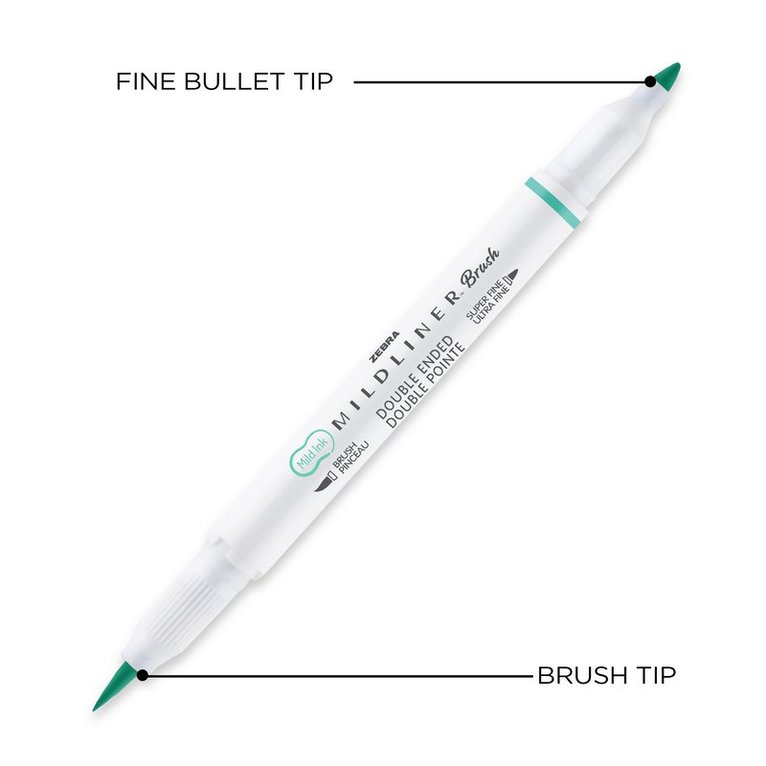 Markerpenna Zebra Mildliner Brush 10 färger, Övrigt