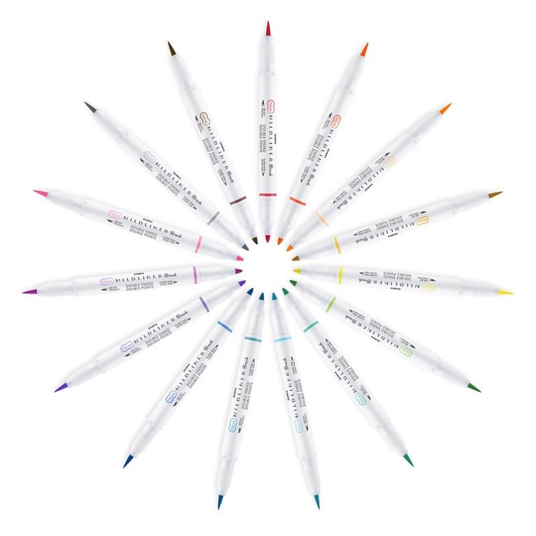 Markerpenna Zebra Mildliner Brush 10 färger, Övrigt