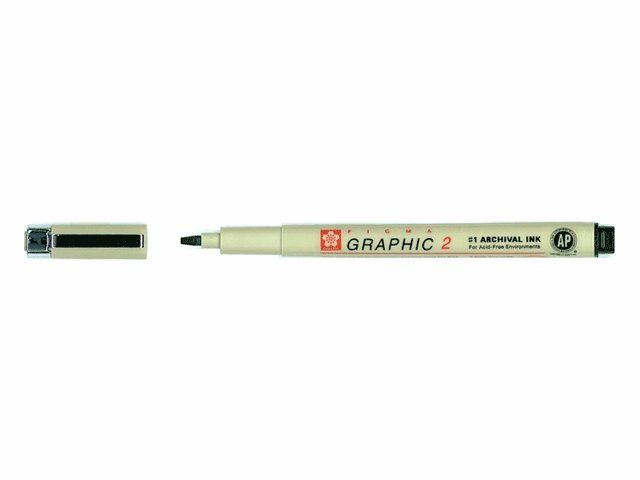 Kalligrafipenna 2mm Pigma Graphic svart, Övrigt