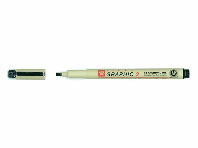 Kalligrafipenna 3mm Pigma Graphic svart