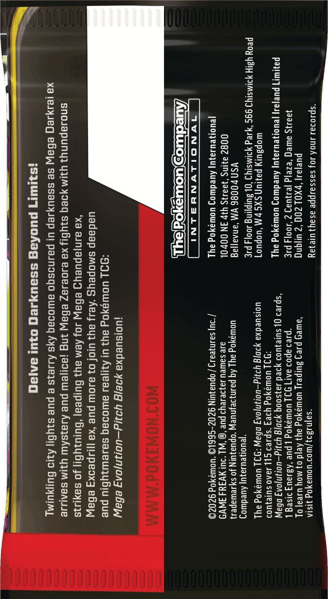 Pokémon Pokémon Mega Evolution 05 - Pitch Black Booster, Övrigt