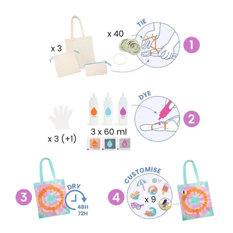 Pysselkit DIY Knytbatik - Sunshine camp, Övrigt