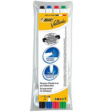 Whiteboardpenna Bic Velleda 4 färger