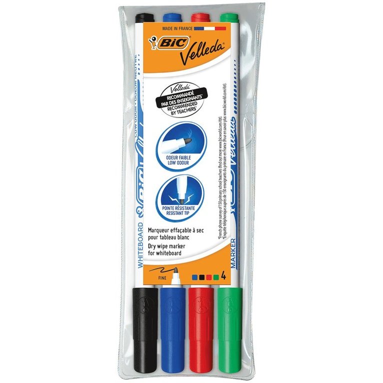 Whiteboardpenna Bic Velleda 4 färger, Övrigt