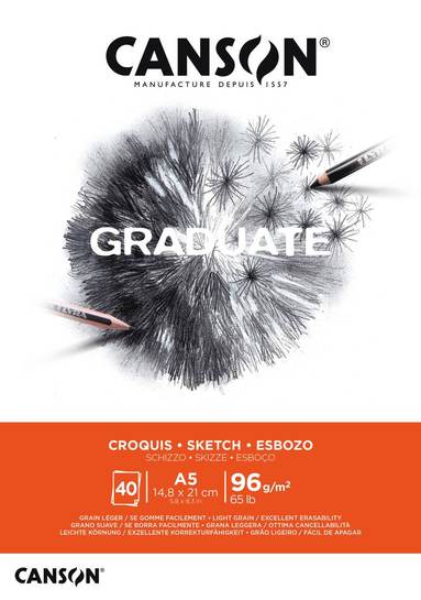 Skissblock A5 Graduate 96g 40 blad, Övrigt