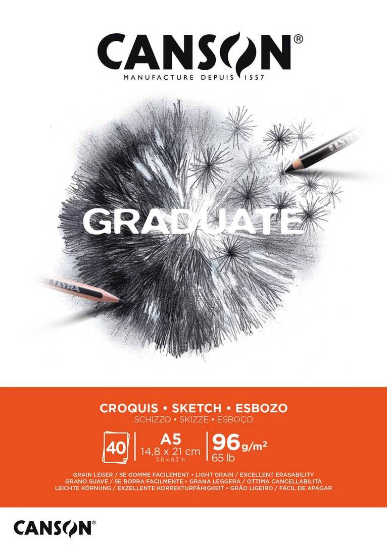 Skissblock A5 Graduate 96g 40 blad