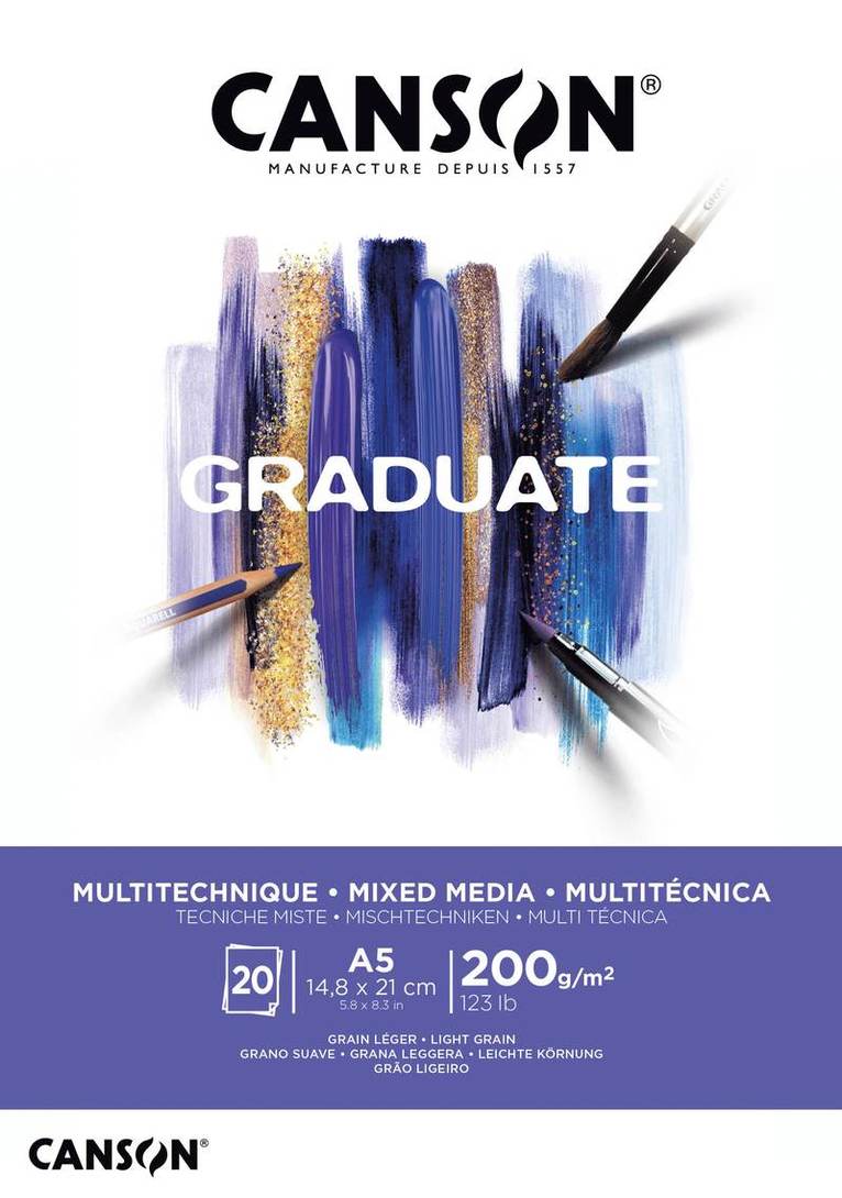 Målarblock A5 Graduate mixed media 200g 20 blad, Övrigt
