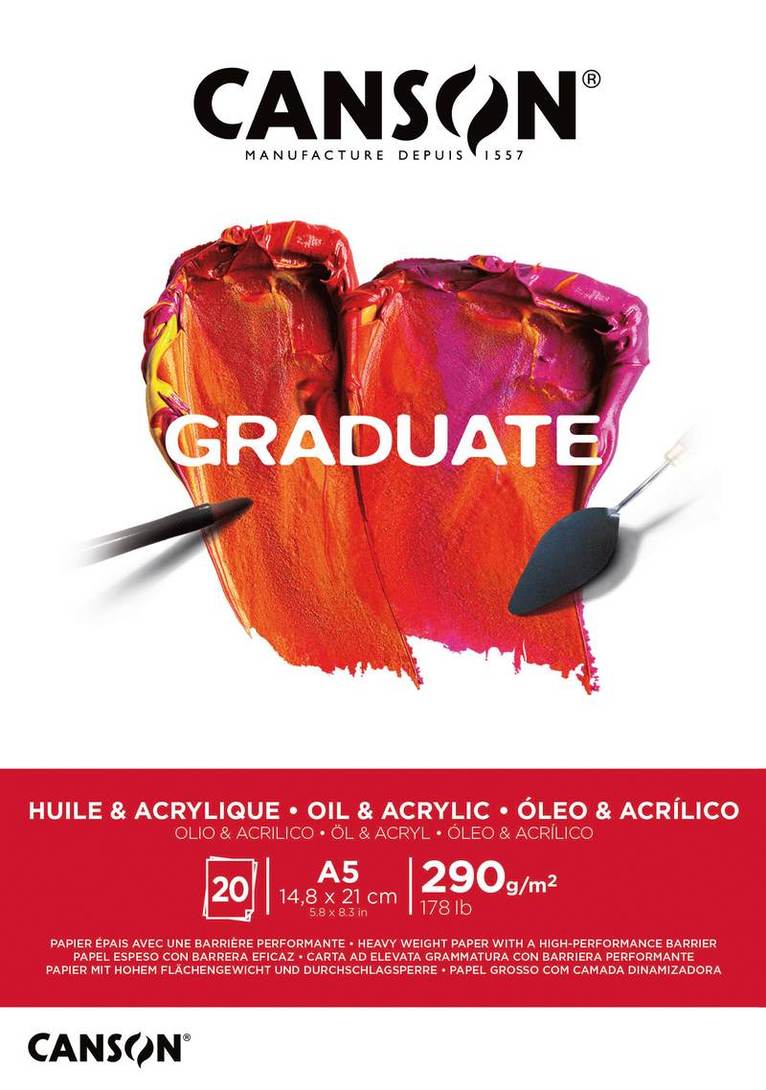 Målarblock A5 Graduate olja/akryl 290g 20 blad 1