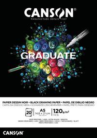 Teckningsblock A5 Graduate Black Paper 120g 20 blad