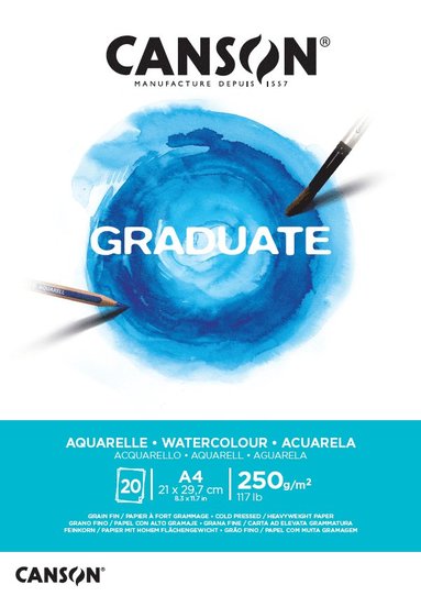 Akvarellblock A4 Graduate Aquarelle 250g 20 ark 1