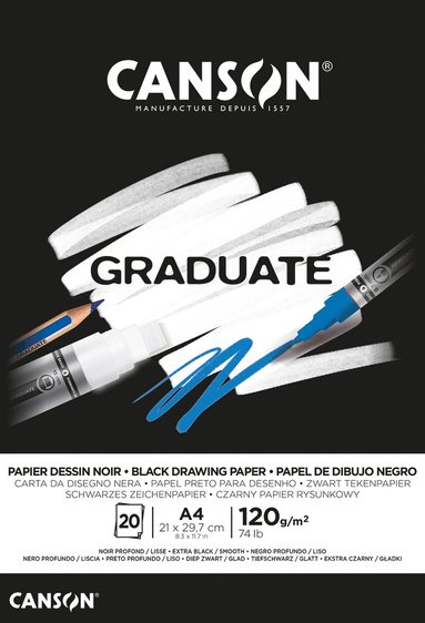 Teckningsblock A4 svart papper 120g 20 blad, Övrigt