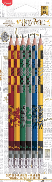 Blyertspennor HB med radertopp 6st Harry Potter
