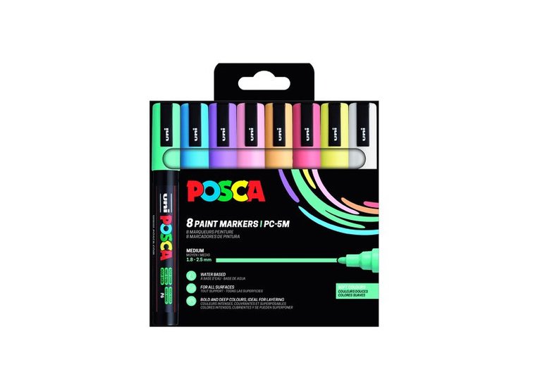 Marker Posca PC-5M 8 pastellfärger, Övrigt