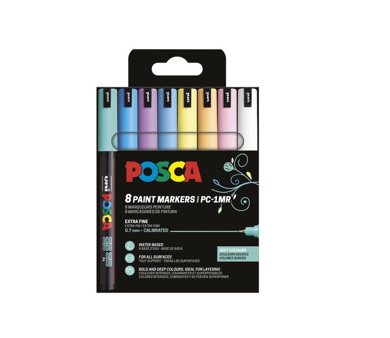 Marker Posca PC-1MR 8 pastellfärger