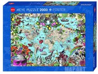 Pussel 2000 bitar Fine Art Map Quirky World