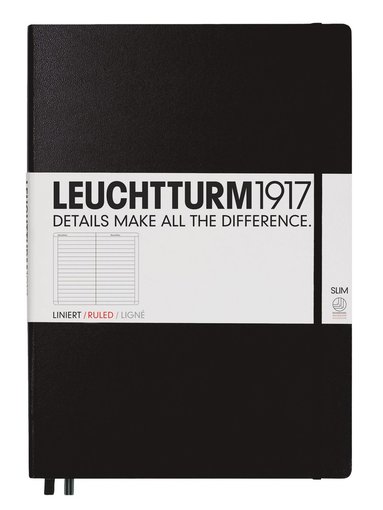 Anteckningsbok A4+ Leuchtturm1917 slim linjerad Black 1