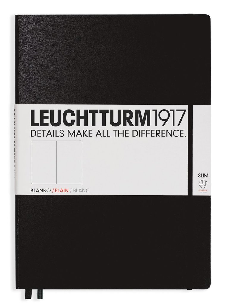 Anteckningsbok A4+ Leuchtturm1917 slim olinjerad Black 1