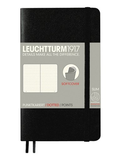 Anteckningsbok A6 Leuchtturm1917 dotted mjuk Black 1