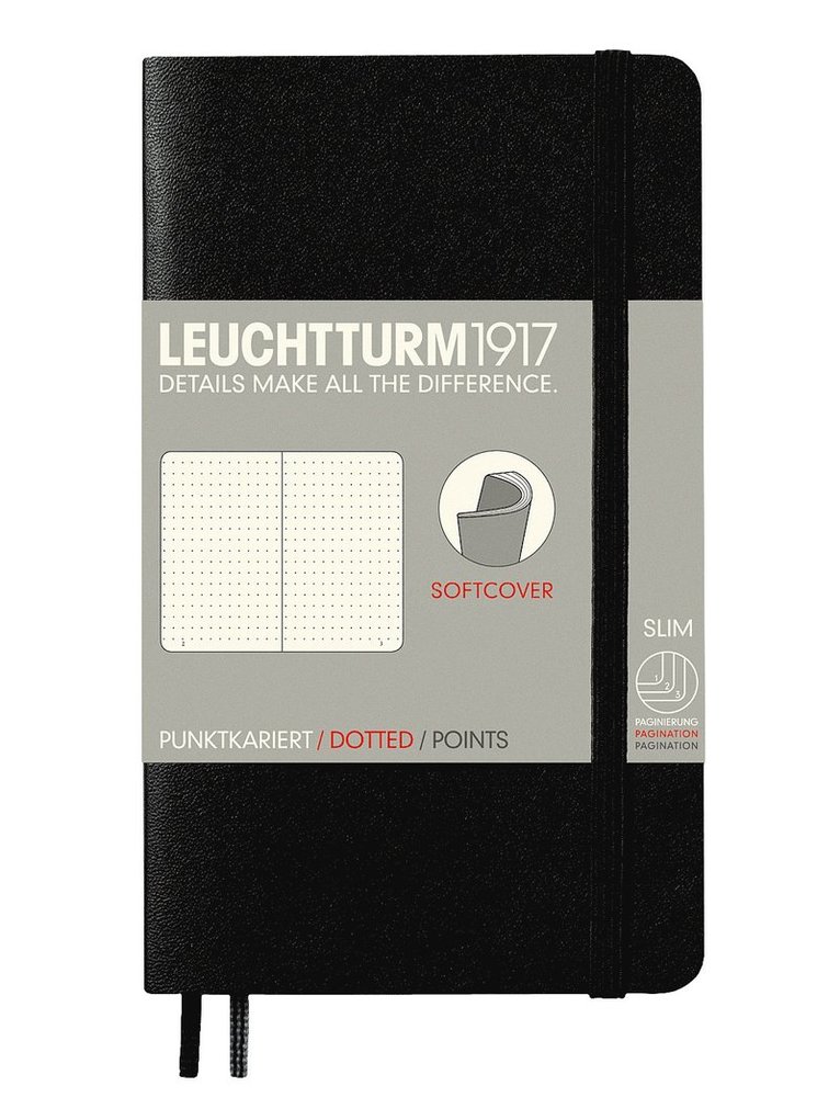 Anteckningsbok A6 Leuchtturm1917 dotted mjuk Black 1