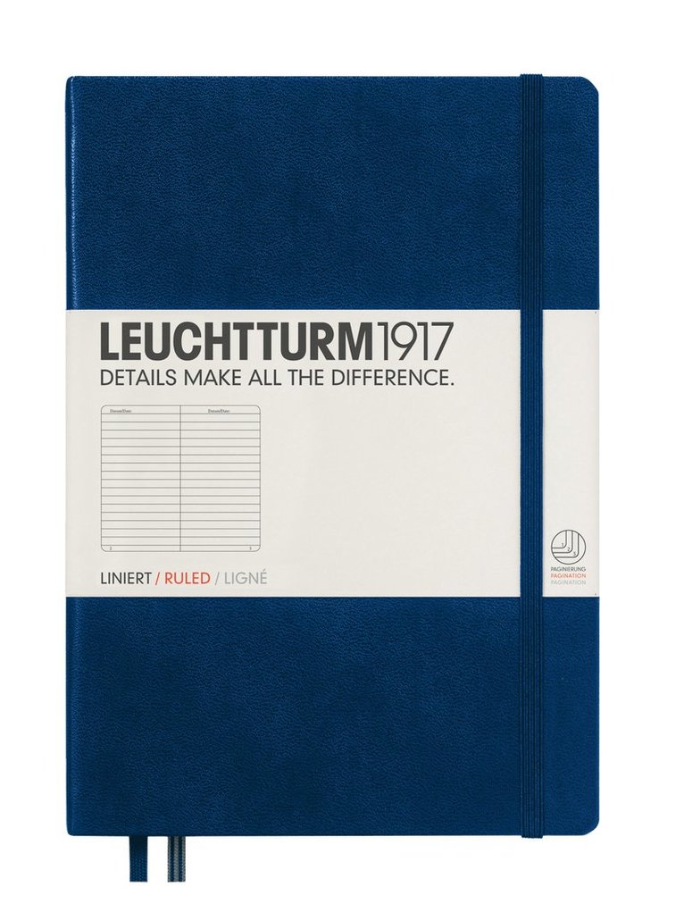 Anteckningsbok A5 Leuchtturm1917 linjerad mörkblå 1