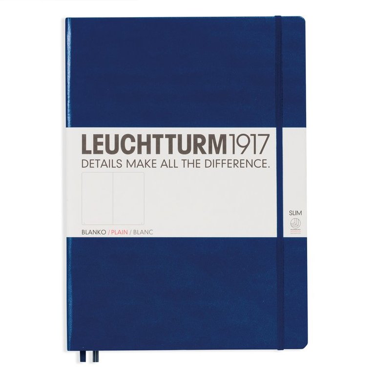 Anteckningsbok A4+ Leuchtturm1917 slim olinjerad mörkblå 1
