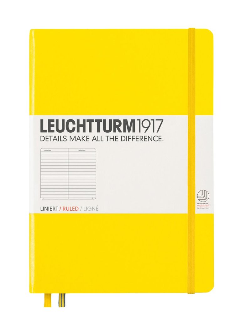 Anteckningsbok A5 Leuchtturm1917 linjerad gul 1