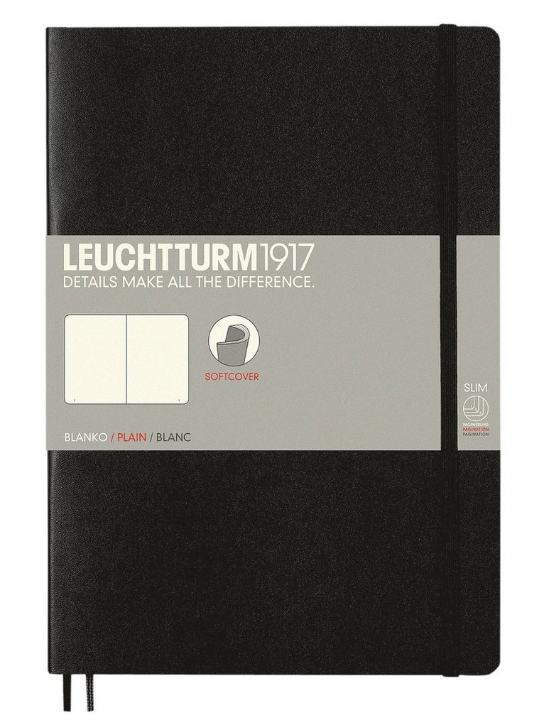 Anteckningsbok B5 Leuchtturm1917 olinjerad mjuk Black, Övrigt