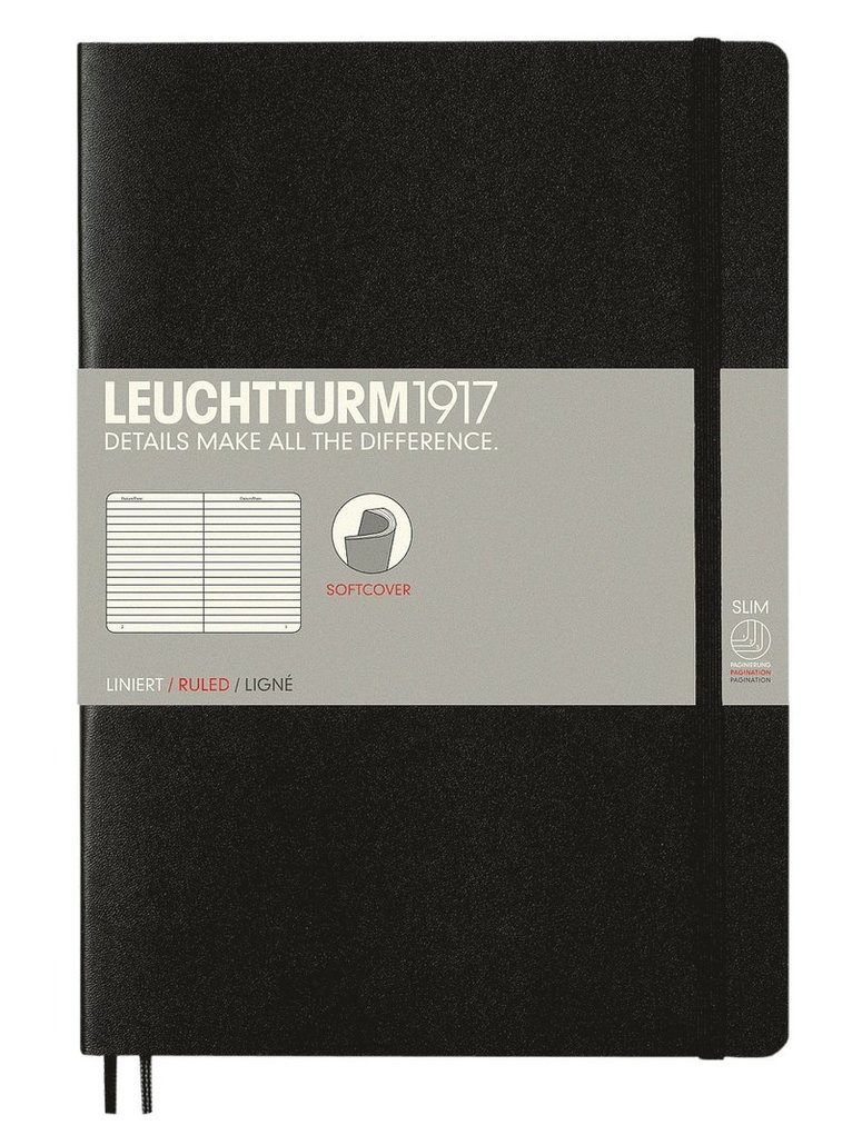 Anteckningsbok B5 Leuchtturm1917 linjerad mjuk Black, Övrigt