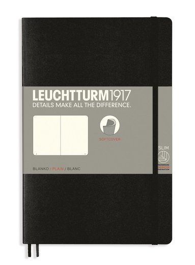 Anteckningsbok B6 Leuchtturm1917 olinjerad mjuk Black