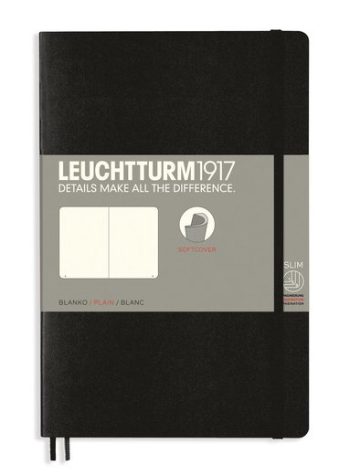 Anteckningsbok B6 Leuchtturm1917 olinjerad mjuk pärm svart