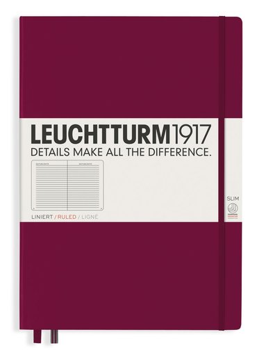 Anteckningsbok A4+ Leuchtturm1917 Slim linjerad Port Red 1