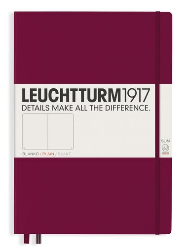 Anteckningsbok A4+ Leuchtturm1917 slim olinjerad Port Red 1