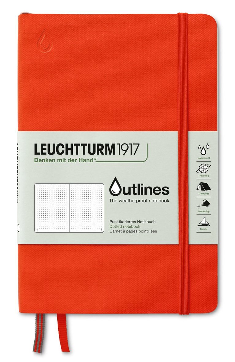 Anteckningsbok B6 Leuchtturm1917 Outlines dotted Signal Orange, Övrigt