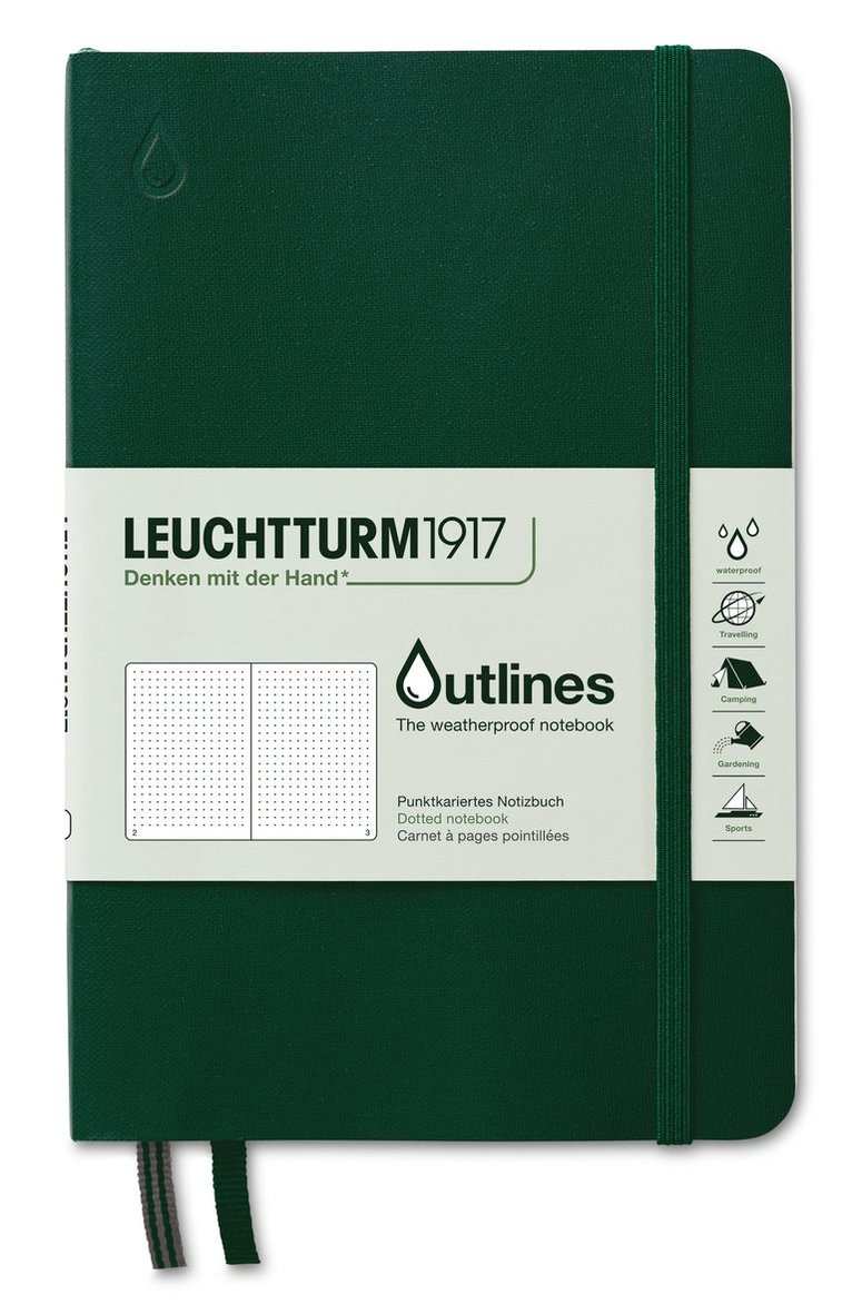 Anteckningsbok B6 Leuchtturm1917 Outlines dotted Walden Green, Övrigt
