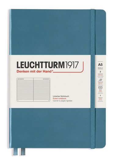 Anteckningsbok A5 Leuchtturm1917 linjerad Stone Blue