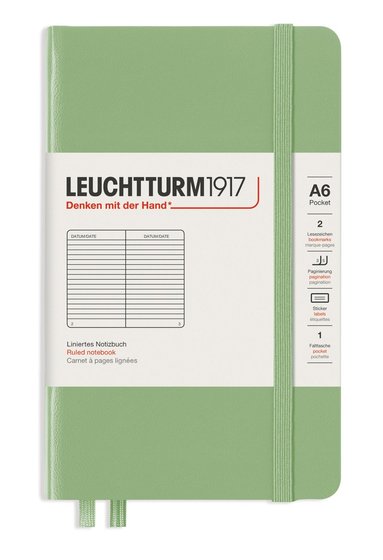 Anteckningsbok A6 Leuchtturm1917 linjerad Sage 1