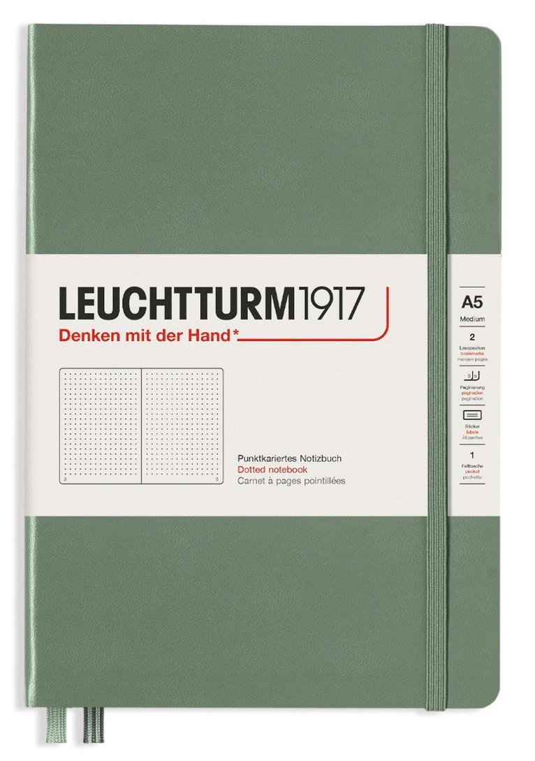 Anteckningsbok A5 Leuchtturm1917 dotted Olive, Övrigt