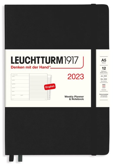 Kalender 2023 A5 Leuchtturm Vecka/Sida Notes svart 1