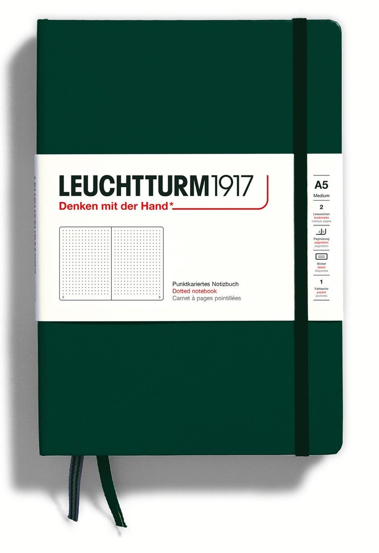 Anteckningsbok A5 Leuchtturm1917 dotted Forest Green, Övrigt