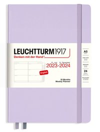 Kalender 2023-2024 Leuchtturm A5 Vecka/Uppslag 18mån lila
