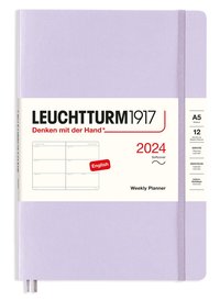 Kalender 2024 A5 Vecka/Uppslag Soft Lilac