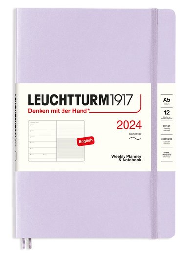 Kalender 2024 A5 Vecka/Sida notes Soft Lilac 1