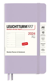 Kalender 2024 A6 Vecka/Sida notes Soft Lilac