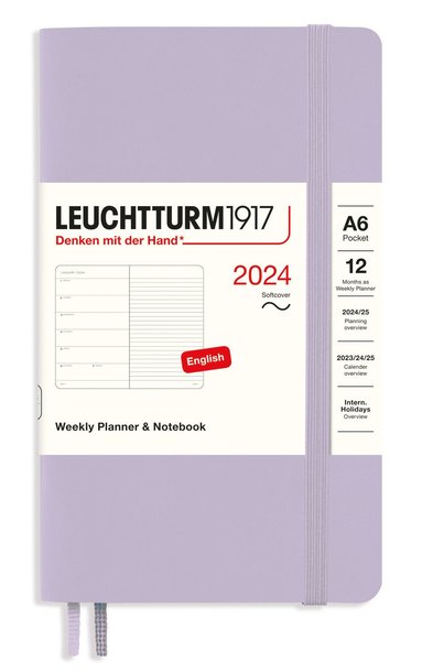 Kalender 2024 A6 Vecka/Sida notes Soft Lilac 1