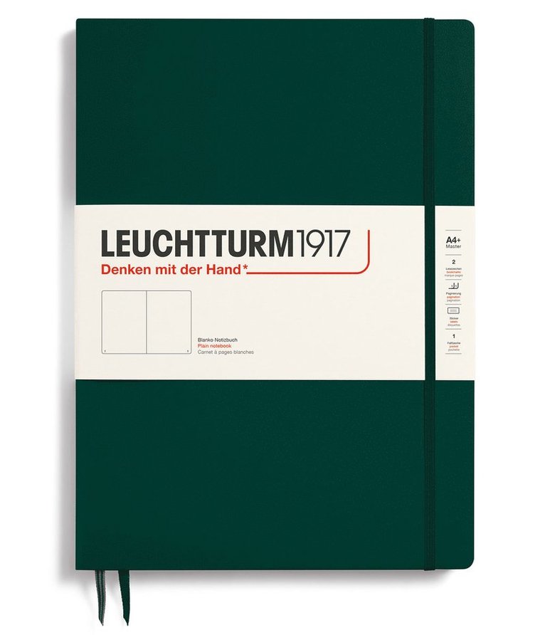 Anteckningsbok A4+ Leuchtturm1917 slim olinjerad Forest Green 1